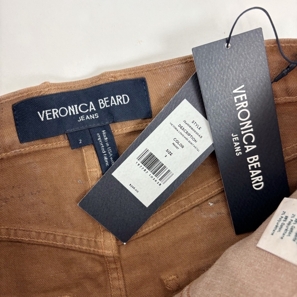 Veronica Beard Victoria Midi Skirt in Antique Brass Size 2 - Picture 10 of 16
